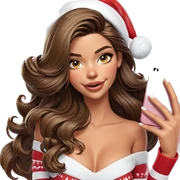 smiling girl in santa hat sticker