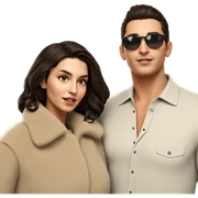 stylish couple with sunglasses sticker