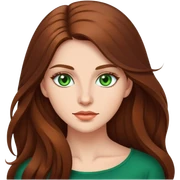 Woman with long brown hair and green eyes sticker