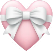 Pastel pink heart with white bow sticker