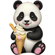Panda eating ice cream sticker