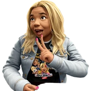 blonde girl in denim jacket sticker