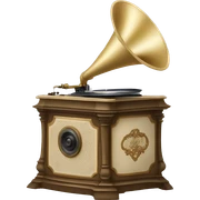 Pale beige rococo phonograph sticker