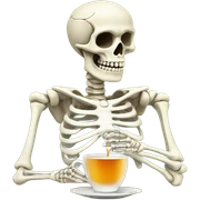 Skeleton drinking tea sticker