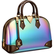 Isolated, rendering, detailed Louis Vuitton bag in futuristic style and colors sticker