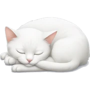 sleeping white cat sticker