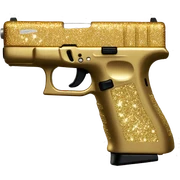 sparkly gold glock sticker