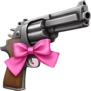 Gun with pink bow sticker