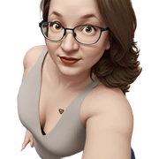 brown haired girl with glasses sticker