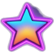 neon star  sticker