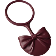 Vintage mivintage mirror with handle and burgundy bow sticker