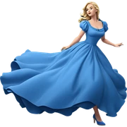 blonde girl in blue dress sticker