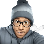 boy in beanie with glasses sticker