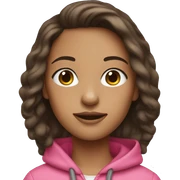 brunette girl wearing pink hoodie  sticker