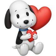 snoopy holding heart sticker