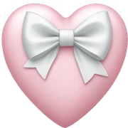 Pastel pink heart with white bow sticker