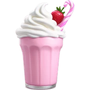 Pink milkshake with pink whip cream sticker