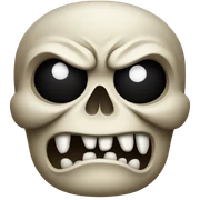 Skull frowning very mad sticker