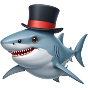 Shark with a top hat sticker