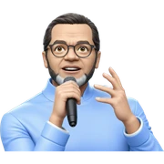 male cosplayer with microphone sticker