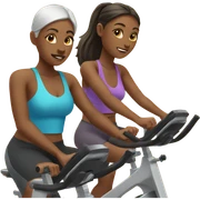 Two girl at spin class sticker