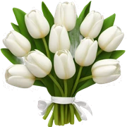 white tulip bouquet  sticker