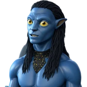 blue alien with yellow eyes sticker