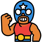 El Primo from Brawl Stars, color outline icon style, black outlines with subtle color accents sticker
