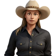 cowgirl in western attire sticker