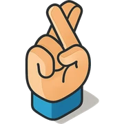 cross fingers sticker