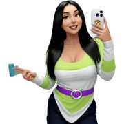 smiling girl taking selfie indoors sticker