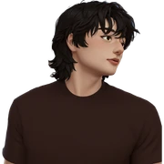 black haired boy in shirt sticker