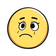 golden coin with a sad face sticker