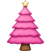 Pink Christmas tree sticker