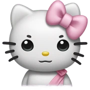 Hello kitty but the bow is pastel pink sticker