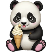 Panda eating ice cream sticker