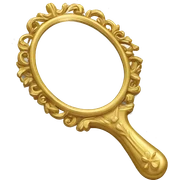 Beautiful gold hand mirror sticker