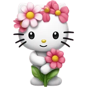 Hello kitty with flower sticker