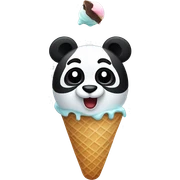Panda eating ice cream sticker