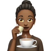 Girl sipping tea sticker