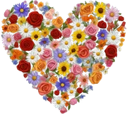 Heart with flowers sticker