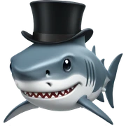 Shark with a top hat sticker