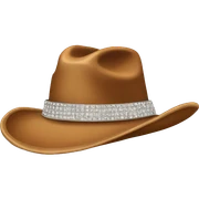 Female brown cowboy hat with rhinestones sticker