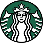Starbucks logo, iconic mermaid, green and white, clean vector style sticker