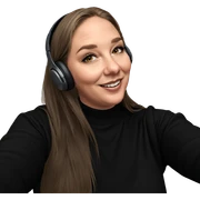 smiling girl in headphones sticker