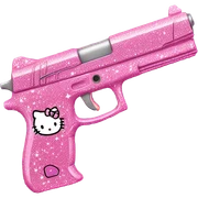 Pink sparkly, hello Kitty gun sticker