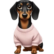 Dachshund wearing chanel Sweater  sticker