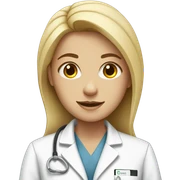 White girl with lab coat on sticker