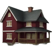 Dark red Cottage  sticker