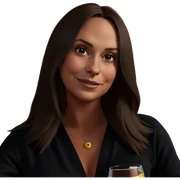 smiling girl with drink sticker